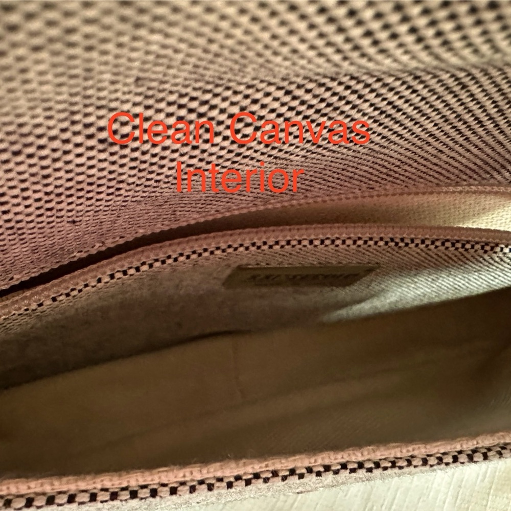 XXI Secolo blk leather & gray canvas shoulder bag-very good condition-vtge-Italy - Picture 7 of 9